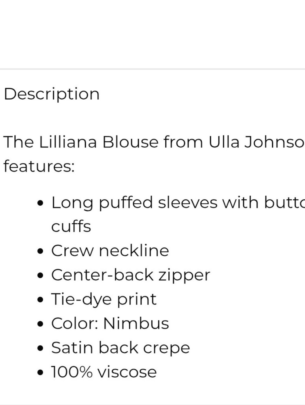 Ulla Johnson Liliana Navy & Cream Ikat-Print Blouse Size 4 Nwt - Picture 6 of 14